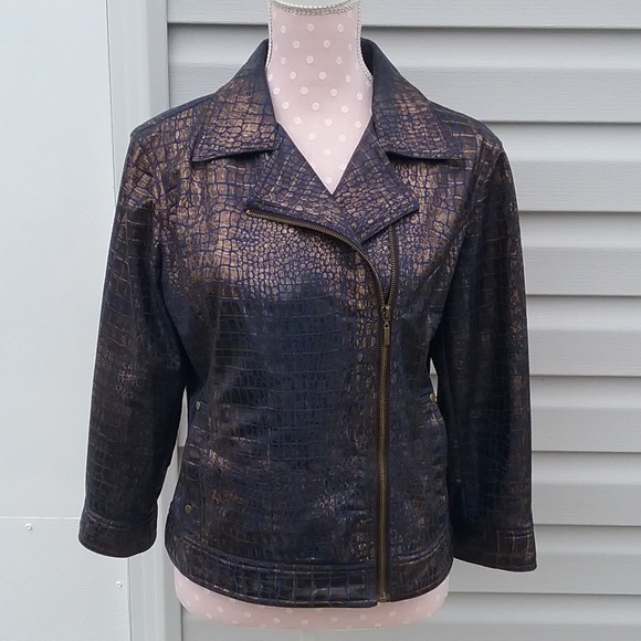 Ruby Rd. Jackets & Blazers - 2/$15 Ruby Rd. Leather look zip jacket, Size 12